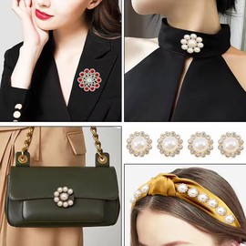 120 Pcs 12mm Sunflower Sew on Pearls Rhinestones Crystal Glass Gems, Metal Claw Rhinestones Jewels for Crafts, Glitter Gemstones for Clothes Shoes Cap Earring Belt Sewing Accessories(19 White Pearl)