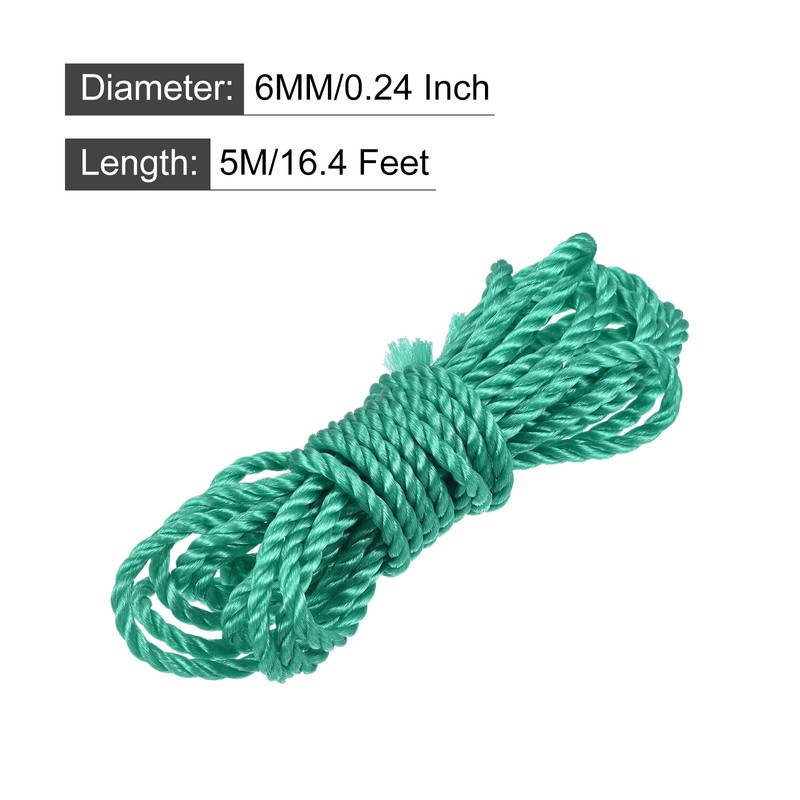 sourcing map Twisted Mason Line Nylon Twine String Cord Green