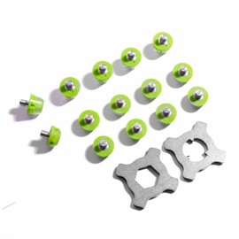STUDIAMONDS Rubber studs for football boots - 12 x football studs standard thread with 2 x stud wrench TPU studs (translucent green)