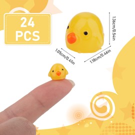 Cobee Mini Chicken Figurines, 24 PCS Dollhouse Miniature Chicken Model Mini Resin Chicken Ornament Mini Animals Decoration Micro Fairy Garden Décor Dollhouse Ornament for DIY Crafts Accessories