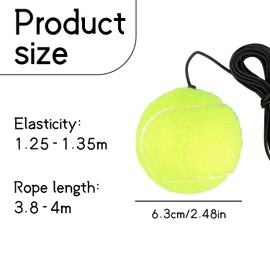 Tabanzhe Tennis Trainer Ball with Cord,3PCS Tennis Training Balls and String Replacement Equipment Accessories for Beginner Kids Adult Single Player Practice Training