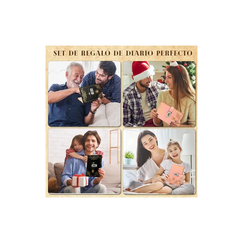 Agenda De Cuero Con Candado Diario Personal 150 Hojas +calco