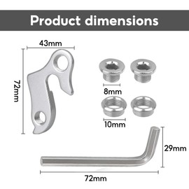 2 Piece Derailleur Hanger,Aluminum Rear Bike Derailleurs,Bicycle Alloy Gear Mech Adapter,Alignment Extender Hook Tool,Equipped With An Allen Wrench And Screws for Replacing Parts And Accessories