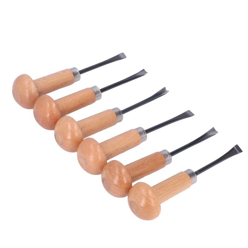 Wood Carving Chisel Set Kit Sculpture Hand Tools Mushroom Handle