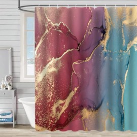 FAIRYGATE Extra Long Shower Curtain With Hooks Shower Curtains Liner Waterproof Mildew-Free Bathroom Curtain B9018