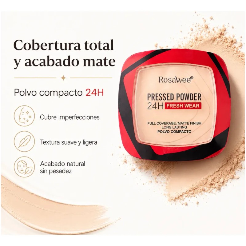 Polvo Compacto Facial Mate 24h Cobertura Alta