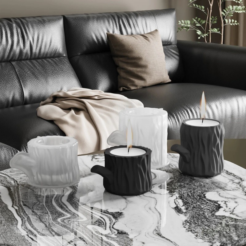 DIY Dropper Mold with Tree Stump Aromatherapy Candle Cup Gypsum