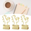100 Pcs Binder Clips Gold Animal Shape Strong Clamping Force