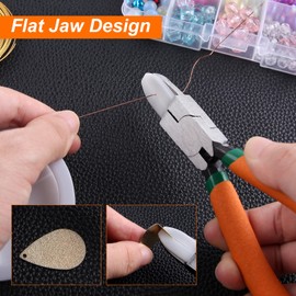 LEONTOOL Soft Jaw Pliers Flat Nose Pliers for Jewelry Making Wire Straightener with a Pair of Replacement Jaws, Smooth Jaw Plier Flat Pliers Jewelry Plier Jewelry Making Tools for Wire Bending Looping