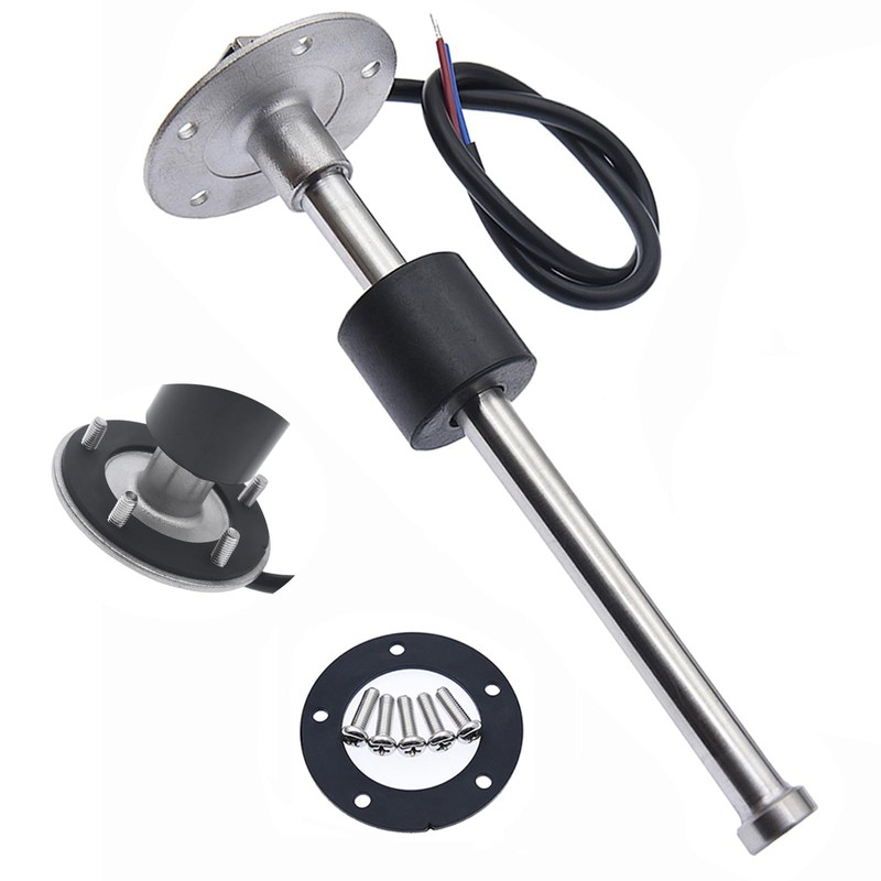 Geloo 240-33 ohms Marine Fuel Sending Unit, Stainless Steel, Black,