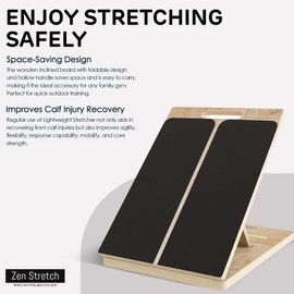 Adjustable Portable Wooden Slant Board for Calf Stretching and Squats - Calf Stretcher for Physical Therapy - Alternative Squat Wedge Block - Incline Board with Pair Anti-Slip Replacement