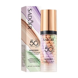 3 In 1 Primer for Face Before Makeup, SPF 50 Sunscreen Isolation Cream,Color Correcting Facial Serum Makeup Primer Oil Control & Brightening Skin Tone Correcting