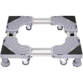 Adjustable Appliance Base Stand – Heavy-Duty Mobile Stand and Lock Wheel Trolley for Washing Machines, Refrigerators, and Dryers and More with Rubber Double Wheel, 360-degree Free Rotation