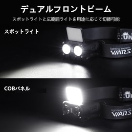 WARSUN MD9 Rechargeable Headlight, 800 Lumens, COB Fishing Light, Cap Light, 90° Angle Adjustment, Built-in Shake Sensor, 5 Modes, For Camping, Bicycleing, Climbing, Work, Emergencies