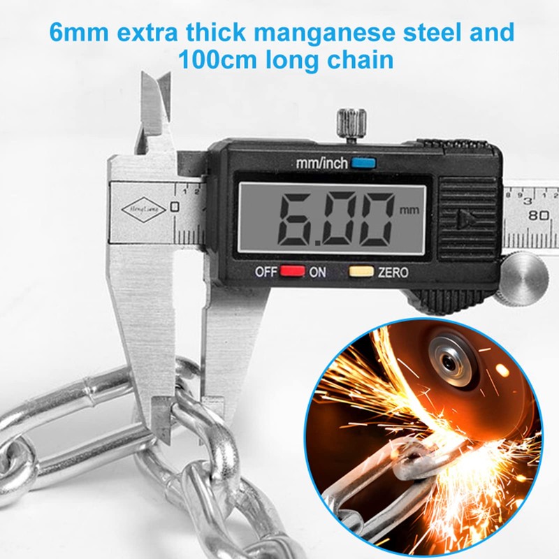 Bomkim Bicycle Lock, High Security Level 5-Digit Code Chain Lock,