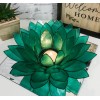 Ebros Gift Teal Green Capiz Seashells Lotus Flower Votive Tea