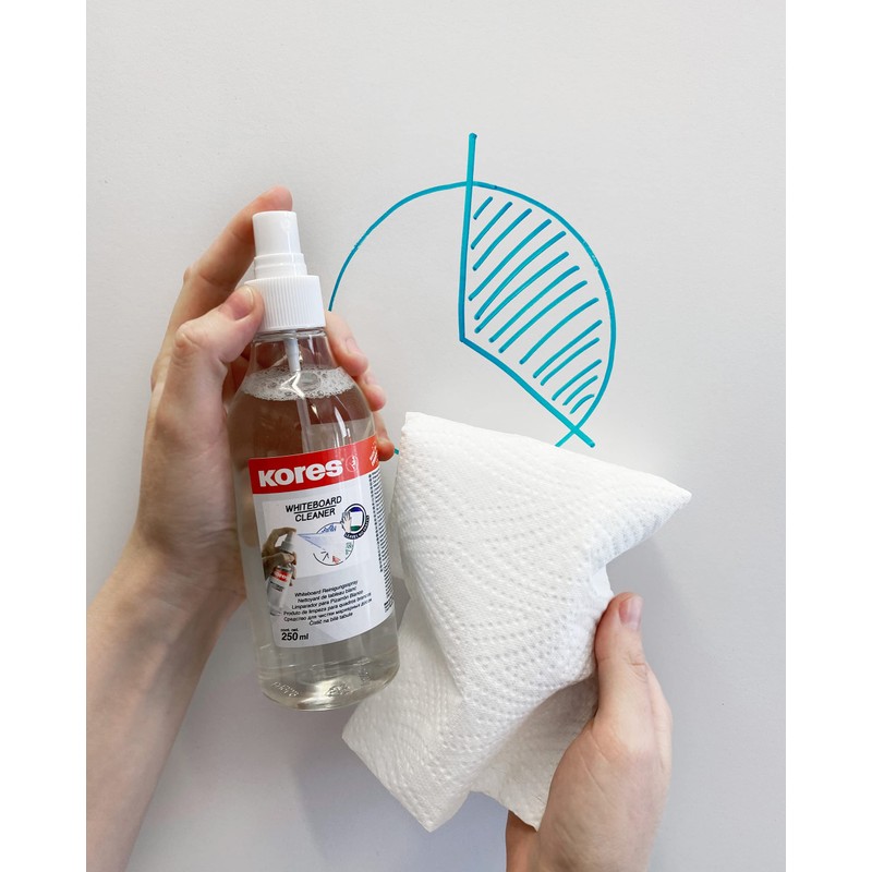 Kores - Whiteboard Reinigerspray für Schule, Büro und Zuhause, Trocken