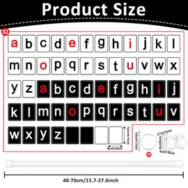 Black White CVC Word Builder with 117 Alphabet Flash Cards Phonics for Kids, Adjustable CVCC & CCVC Flip Charts with Holder Spelling Game Bulletin Board Letters for Classroom Home Wall Decor Supplies