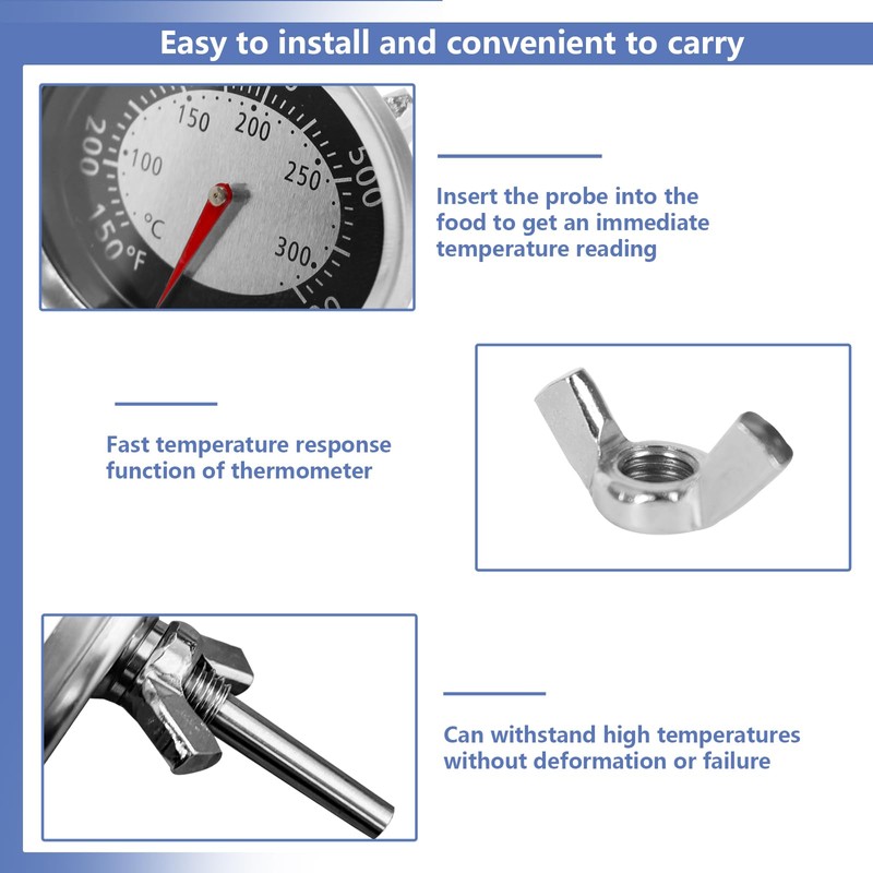 60070 Grill Temperature Gauge Replacement for Weber Q1200 Q220 Q2200