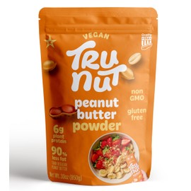 Tru-Nut Peanut Butter Powder - 6g of Protein, 90% Less Fat, Ideal for Smoothies and Protein Shakes, Versatile and Easy to Use, Low Carb, Gluten Free, 30oz