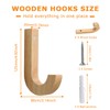 QMAHA Pack of 4 Wooden Coat Hooks, Modern Coat Hooks,