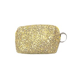 Occasions Gift Giving 4" Sequin Sparkle Mini Cosmetic Bag/Coin Purse with Key Ring (Light Gold)