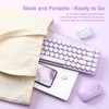 MIKIBY i68 Wireless Typewriter Keyboard and Mouse Combo,Purple Keyboard with