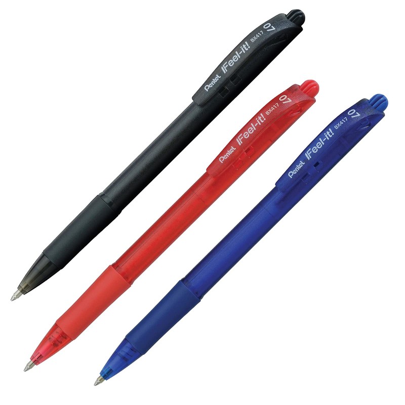 Pentel BX417BP3-M Bolígrafo Rt Feel-It 0.7 mm BP 3 piezas