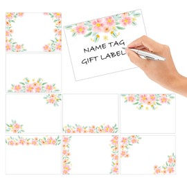 Self-Adhesive to from Gift Tags,2x3 Inch Floral Name Tag Stickers for Office School Desk Wall Message Board,8 Designs,160 Pcs