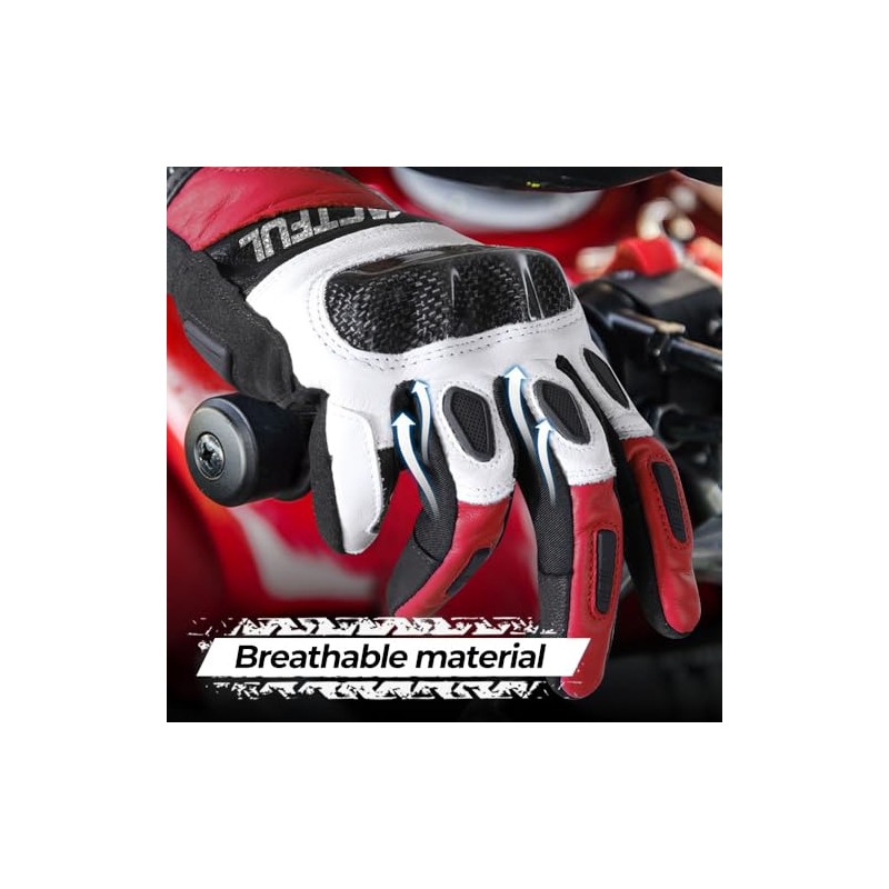 WTACTFUL Carbon Goat Leather Motorcycle Gloves for Ultimate Protection and
