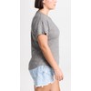 Madewell Women's Whisper Cotton Rib Crewneck Tee, Heather Iron, Grey,