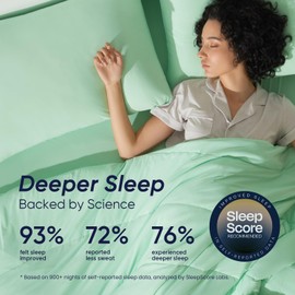 Dream Valley® Outlast® Deepsleep Cooling Comforter, Throw Size, NASA-Grade Space Technology Cooling Blanket for Hot Sleepers Night Sweats, Q-Max > 0.45 Aerocool™ Breathable, Mint Macaron, 60"x80"