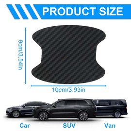 AEIOPRS 8 Pcs Carbon Fibre Car Exterior Sticker Scratch Resistant Protective Film for Vehicle Full Adhesion Universal Fit Most Vehicles Black