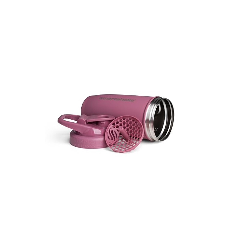 SmartShake Reforce Rosa Botella Mezcladora de Acero Inoxidable 900 ml,