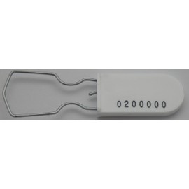 Plastic Padlock Security Seal with Large Shackle Metal Wire (White, 25 Pack)