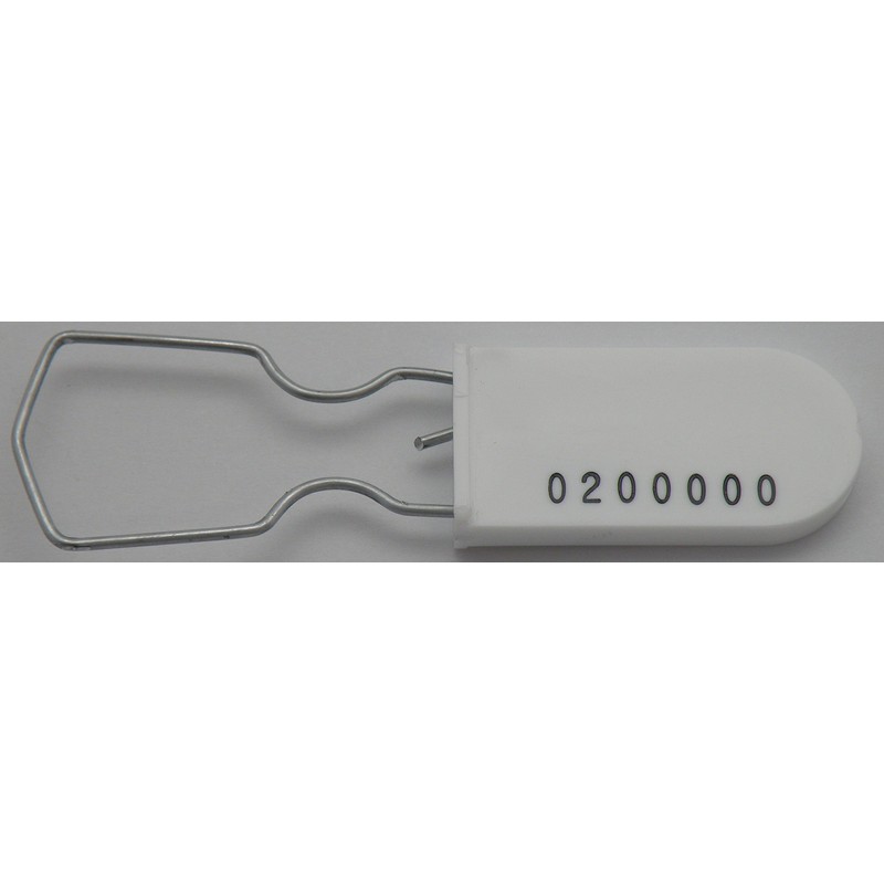 Plastic Padlock Security Seal with Large Shackle Metal Wire (White,