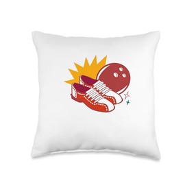 Gutter Guardian Cool Retro Bowling Bowler Designs Present Throw Pillow