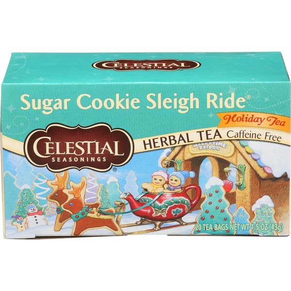 Celestial Seasonings Sugar Cookie Sleigh Ride Tea Bags, 20 ct