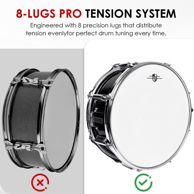 Polar Lights 14" x 5.5" Military-Style Snare Drum Set with