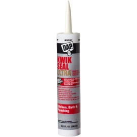 DAP KWIK SEAL Ultra Advanced Kitchen & Bath Siliconized Sealant: 10.1 fl. oz. ca