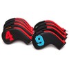 Colorful Number Black PU Golf Club Irons HeadCover Zipper 10pcs