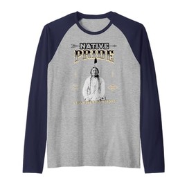 Native Pride Chief Sitting Bull Native American Legend Raglan Baseball Tee