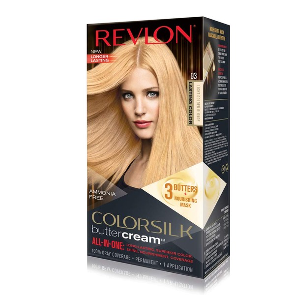 Revlon Colorsilk Buttercream Hair Dye, Light Golden Blonde, Pack of 1