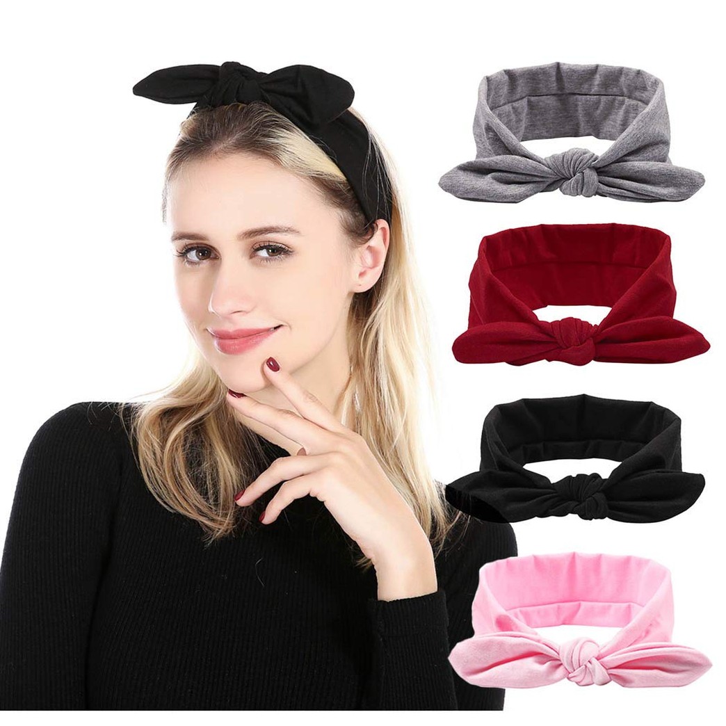 Catery Sport Headbands Twist Cross Knot Headband Headpiece Stretchy Yoga Running Head Wrap Hair Band Vintage Cloth Elastic Fabric Turban Hairbands Fashion Hair Accessories for Women and Girls(Pack of