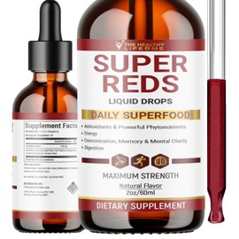 THE HEALTHY LIFE 4 ME Liquid Super Reds Phytonutrient Superfood Drops | Phytonutrient Blend containing Polyphenols | Antioxidants & More | Great Taste 2oz - 30 Day Supply