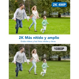 4pcs Cámara De Seguridad Anberx K1 Mini Wifi 4mp Hd Visión,Camaras Vigilancia WiFi 2.4Ghz,Seguimiento de Movimiento, Alarma de Luz, Audio Bidireccional, Sirena