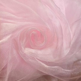 YYCRAFT Shimmer Sparkle Sheer Organza Fabric 59 Inch by the Yard for Dresses, Decor, Fluffy Skirts, Apparel, DIY (2 Yards,Pink)