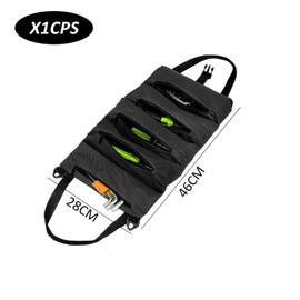 1 Piece Tool Storage Bag, Foldable Tool Hanging Bag, Independent Zipper Pocket with Five Compartments, Portable Handbag, Electrician Storage Roll Bag