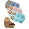Bake Choice Silicon Muffin Pan-3-pack includes 100 Natural Cupcake Liners,