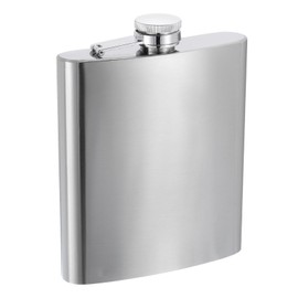 uxcell Hip Flask for Liquor 18oz 500ml Stainless Steel Leak Proof Drinking Flask for Camping Hiking Outdoor Activity, Silver